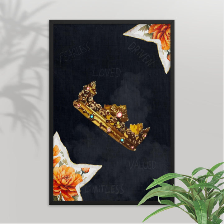 The Pick Up Your Crown mental health wall art in a 24""x36"" size, featuring an empowering design for confidence and motivation.