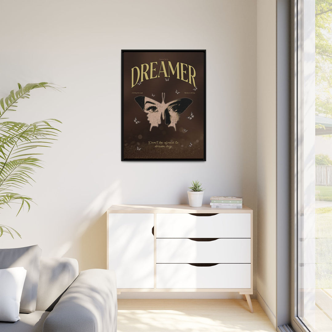"Dreamer" Butterfly Motivational Framed Canvas Wall Art | Stay Esy