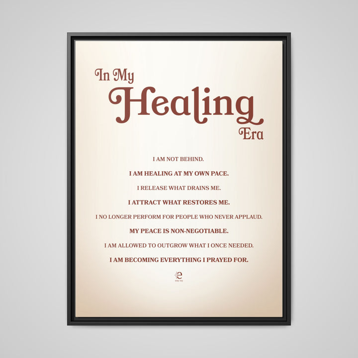 "In My Healing Era" Framed Canvas Wall Art | Stay Esy