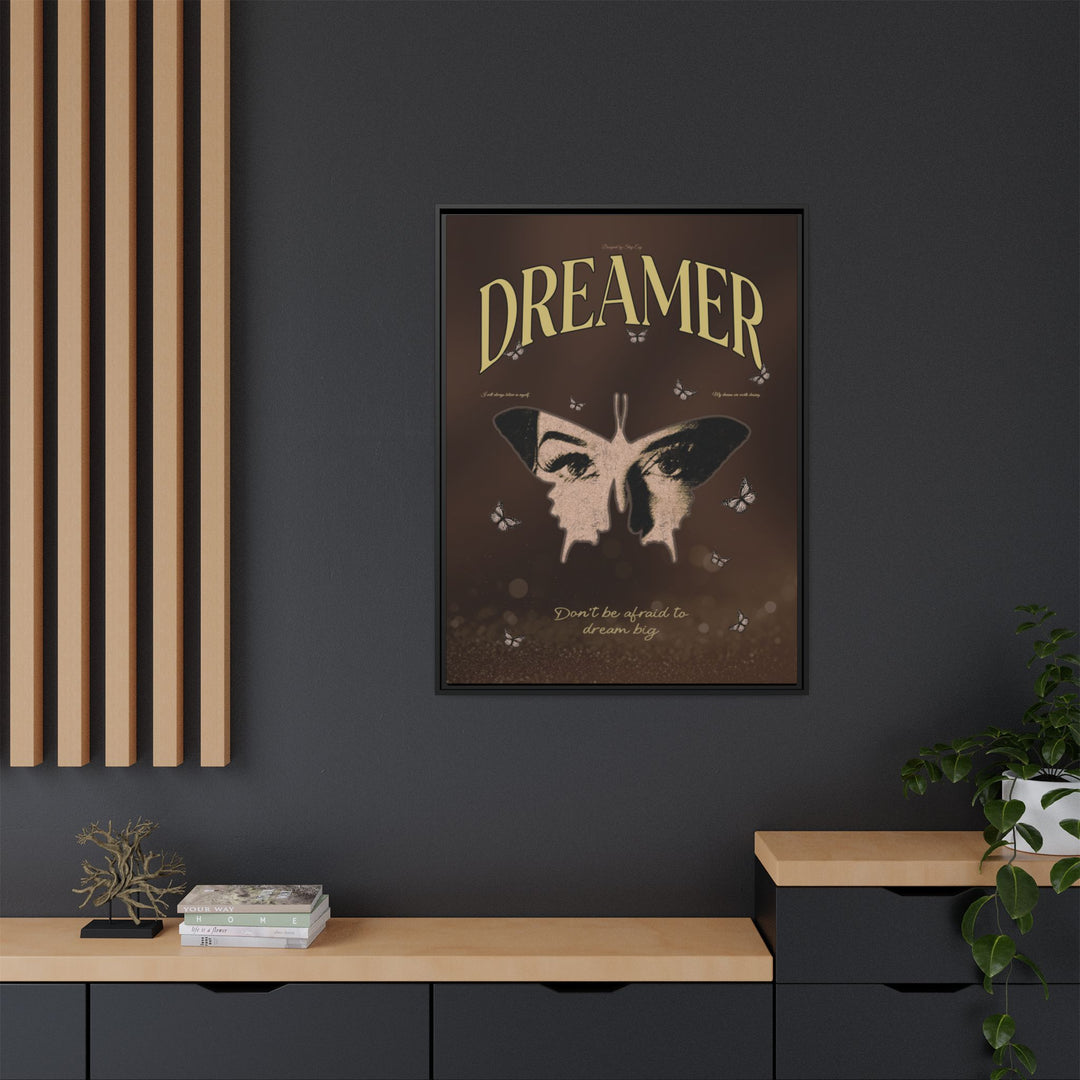 "Dreamer" Butterfly Motivational Framed Canvas Wall Art | Stay Esy