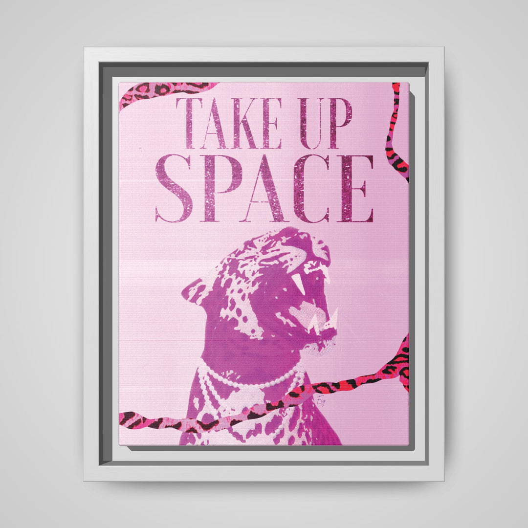 "Take Up Space" Leopard Framed Canvas Wall Art | Stay Esy