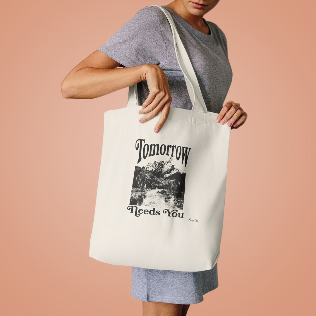Tote Bag — "Tomorrow Needs You" Vintage Mountain Eco Tote