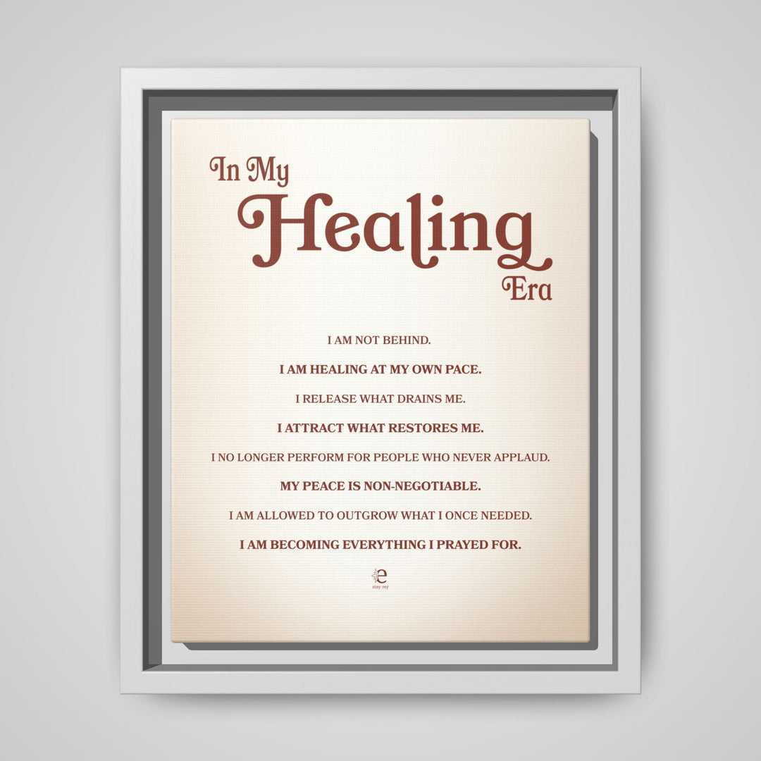 "In My Healing Era" Framed Canvas Wall Art | Stay Esy