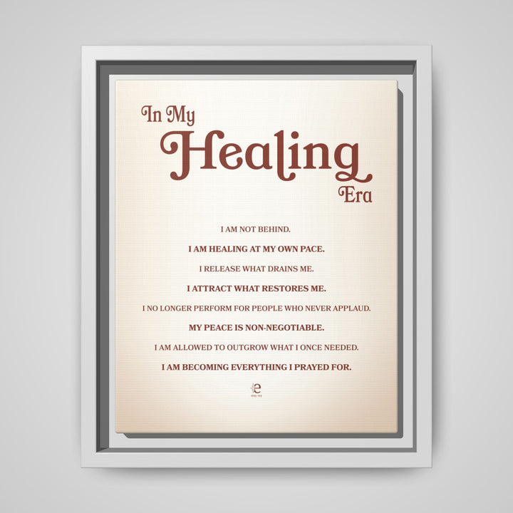"In My Healing Era" Framed Canvas Wall Art | Stay Esy