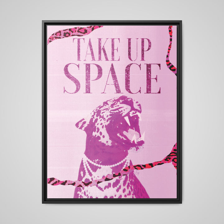 "Take Up Space" Leopard Framed Canvas Wall Art | Stay Esy