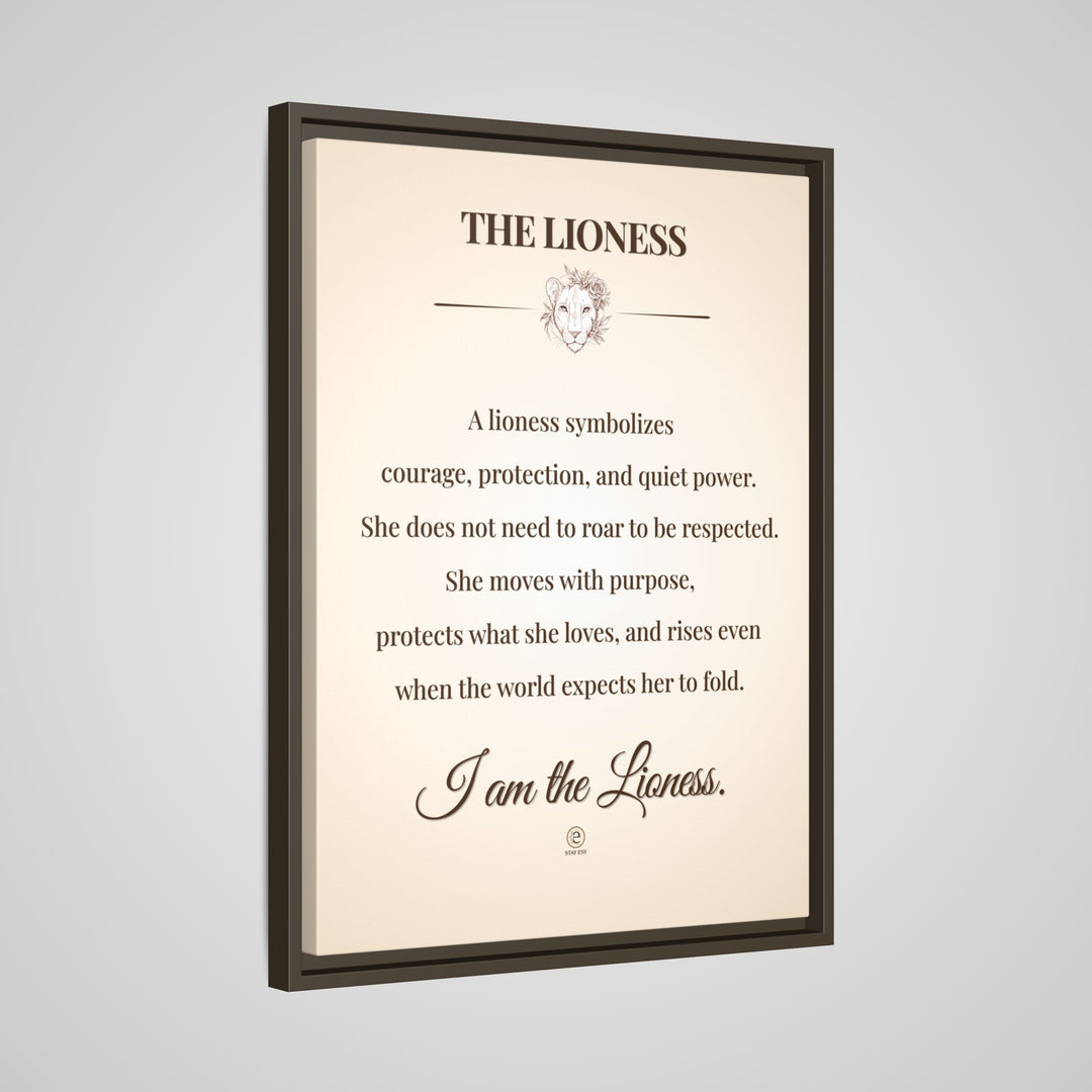 I Am The Lioness Framed Canvas | Affirmation Wall Art