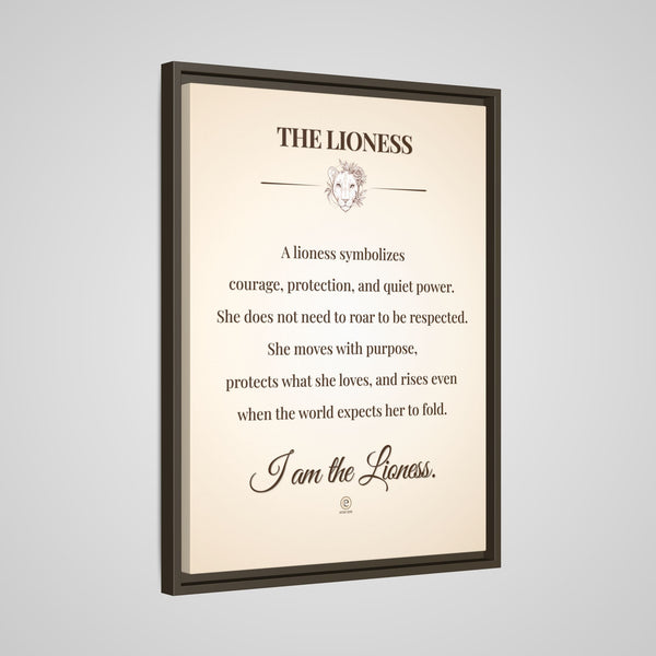 I Am The Lioness Framed Canvas | Affirmation Wall Art