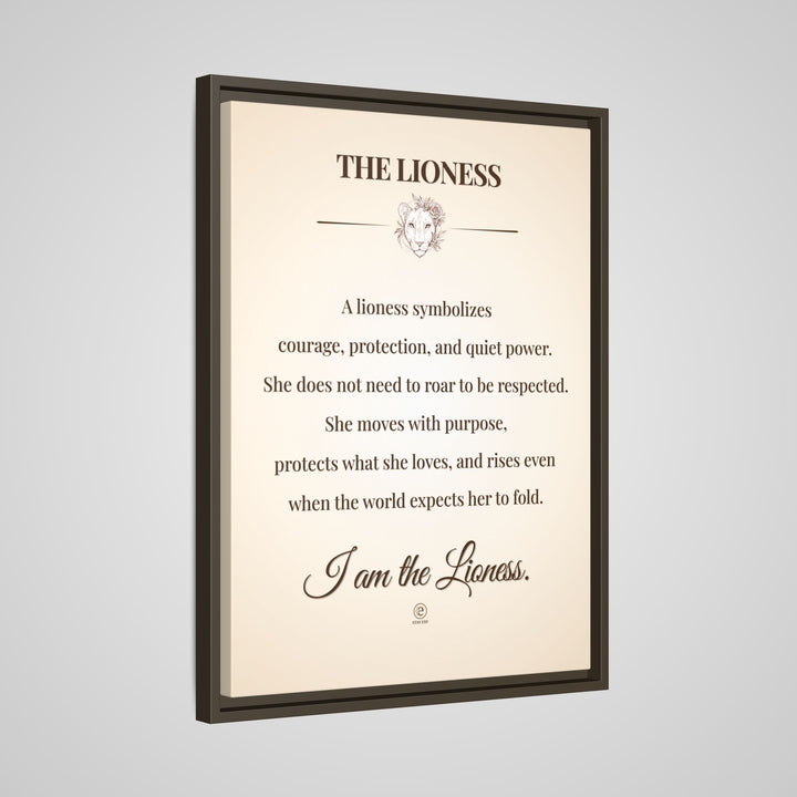 I Am The Lioness Framed Canvas | Affirmation Wall Art