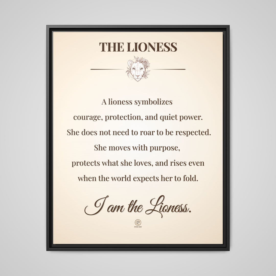 I Am The Lioness Framed Canvas | Affirmation Wall Art