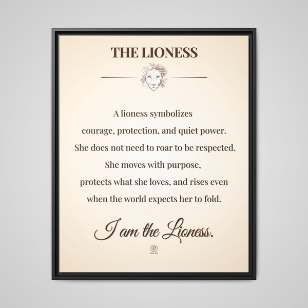 I Am The Lioness Framed Canvas | Affirmation Wall Art