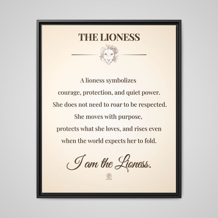 I Am The Lioness Framed Canvas | Affirmation Wall Art