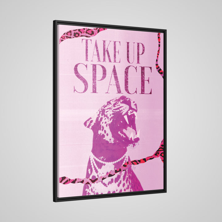 "Take Up Space" Leopard Framed Canvas Wall Art | Stay Esy