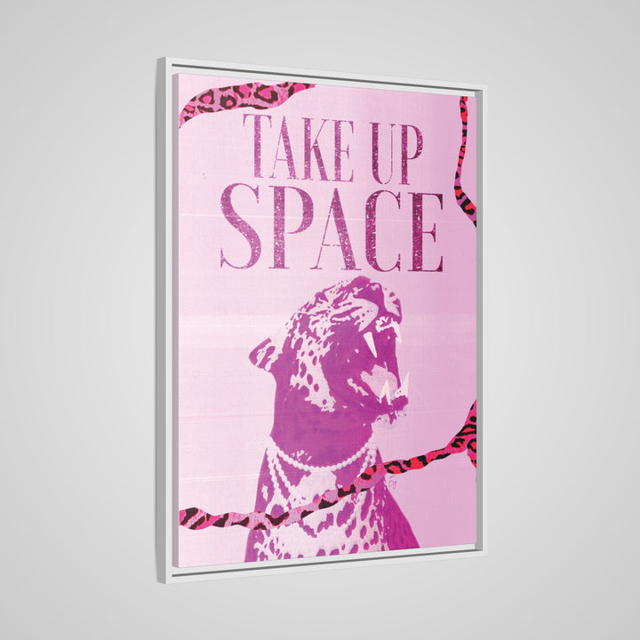 "Take Up Space" Leopard Framed Canvas Wall Art | Stay Esy