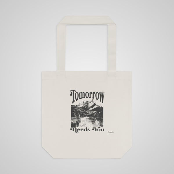 Tote Bag — "Tomorrow Needs You" Vintage Mountain Eco Tote