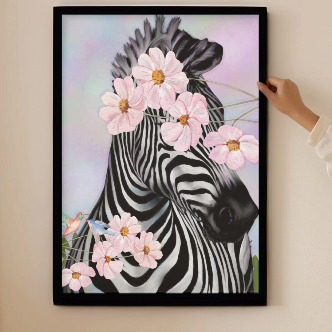 Zebra framed poster