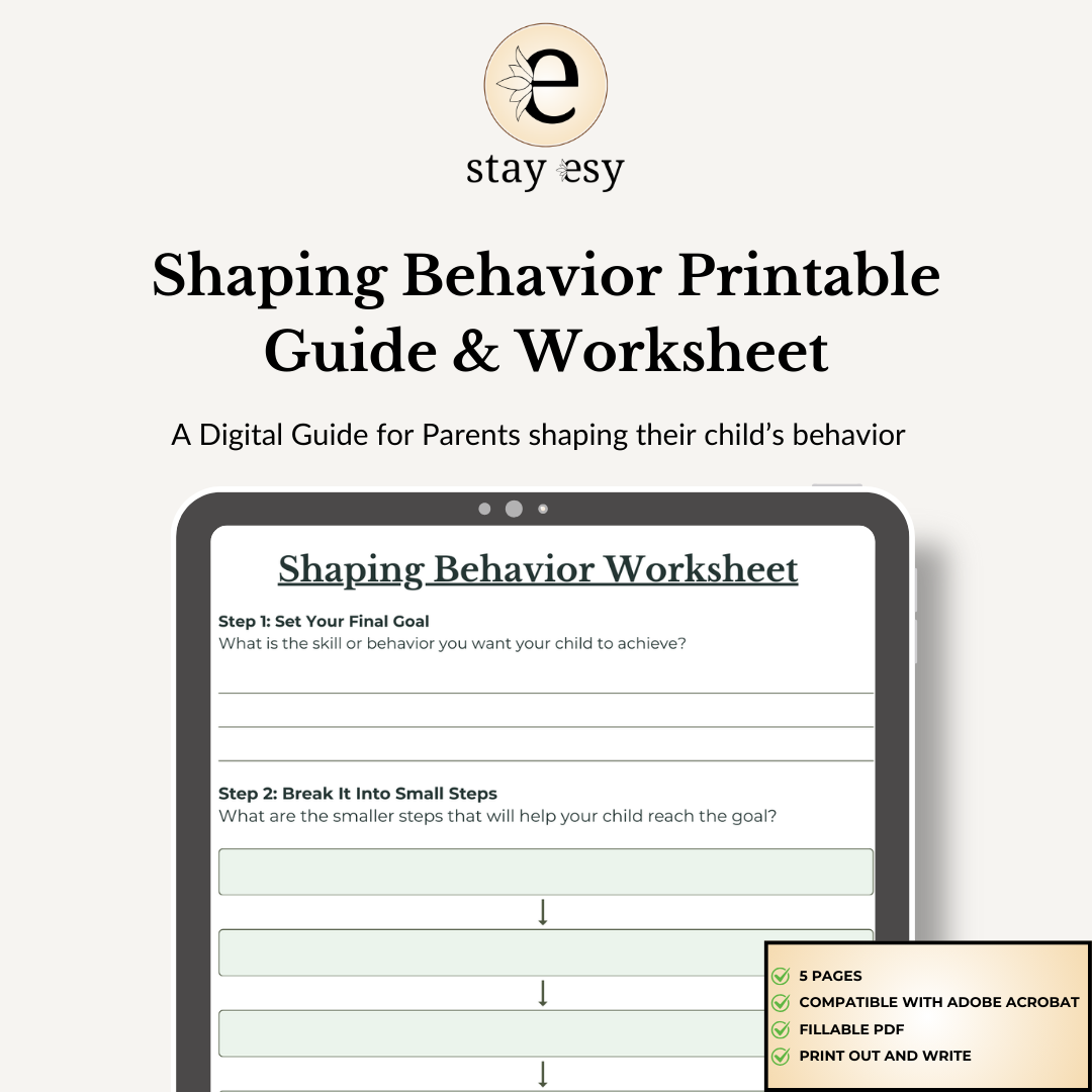 Shaping Behavior Printable Guide & Worksheet For Parents