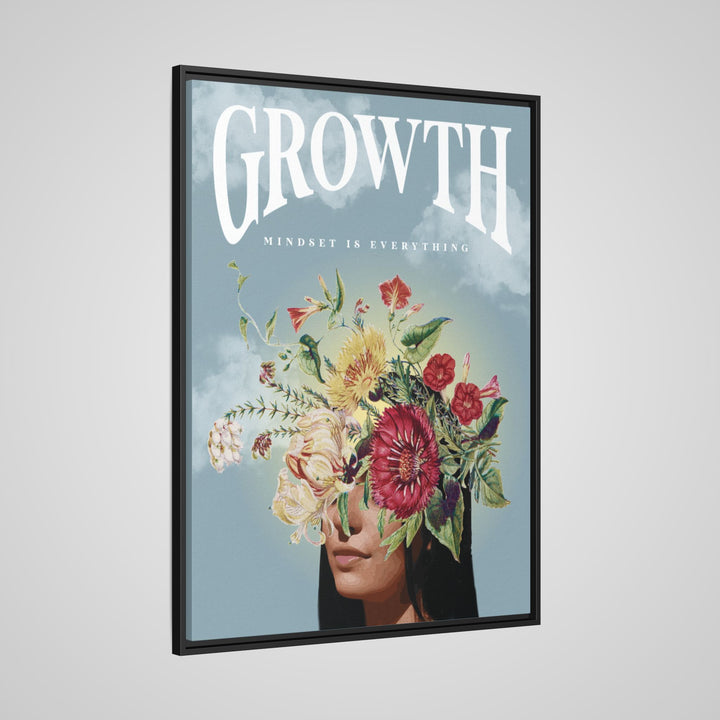 Framed poster with floral design and &