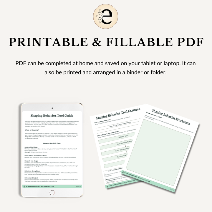 Shaping Behavior Printable Guide & Worksheet For Parents