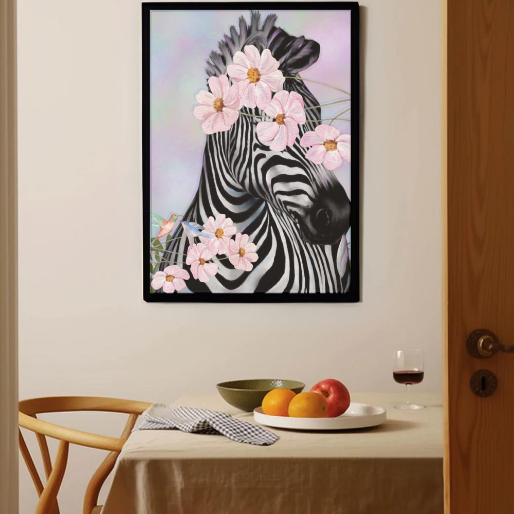 Zebra Wall art in dining room