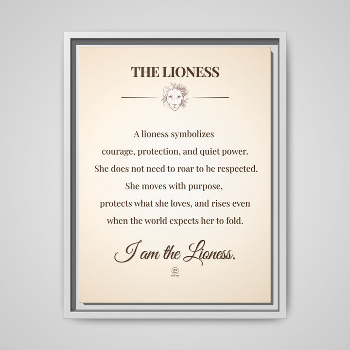 I Am The Lioness Framed Canvas | Affirmation Wall Art