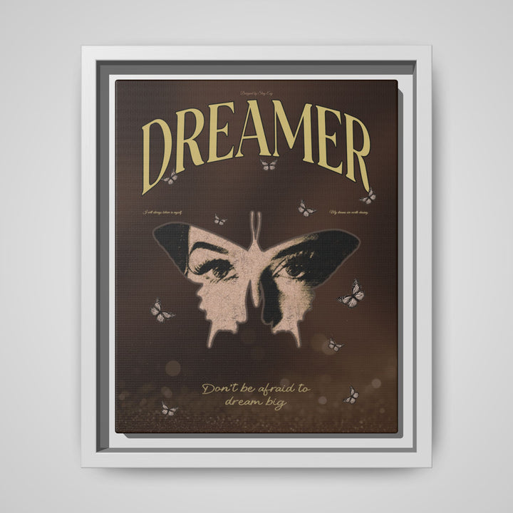 "Dreamer" Butterfly Motivational Framed Canvas Wall Art | Stay Esy