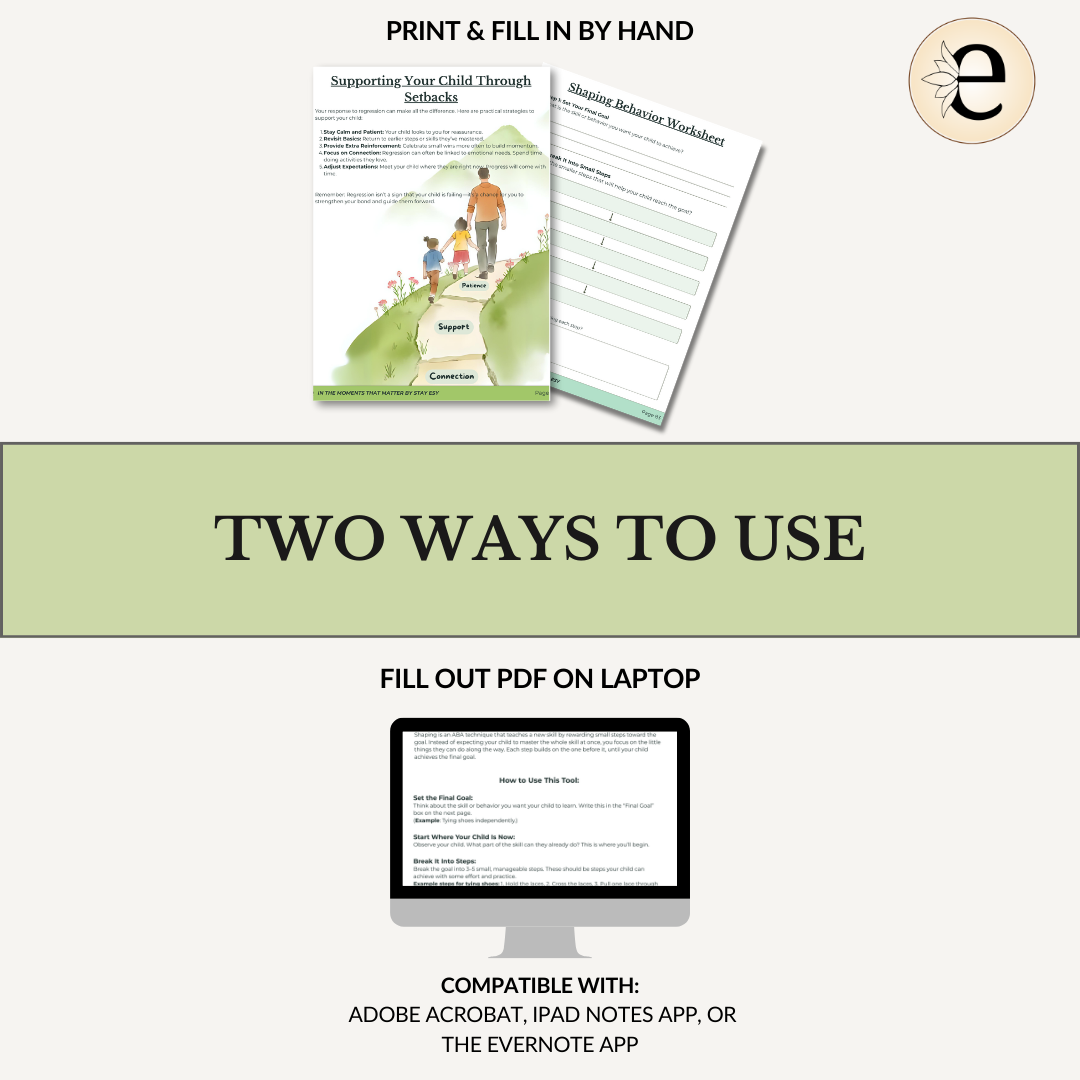 Shaping Behavior Printable Guide & Worksheet For Parents