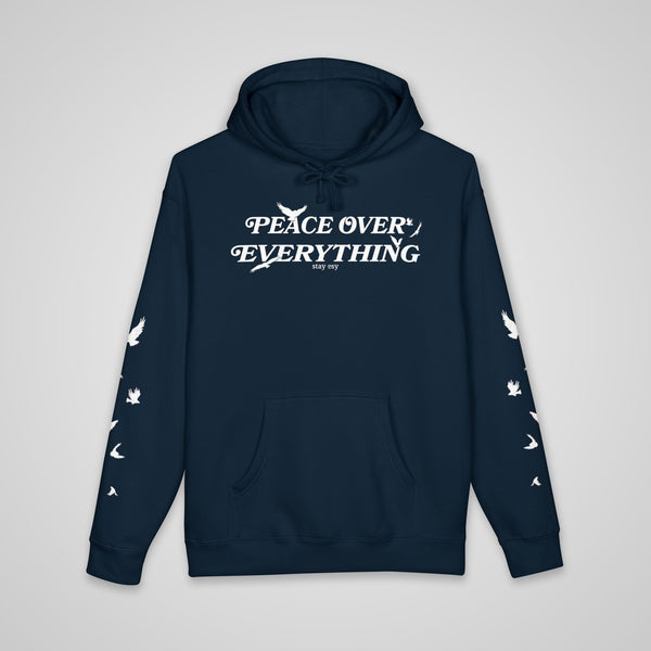 Peace Over Everything - Heavyweight Hoodie With Sleeve Design