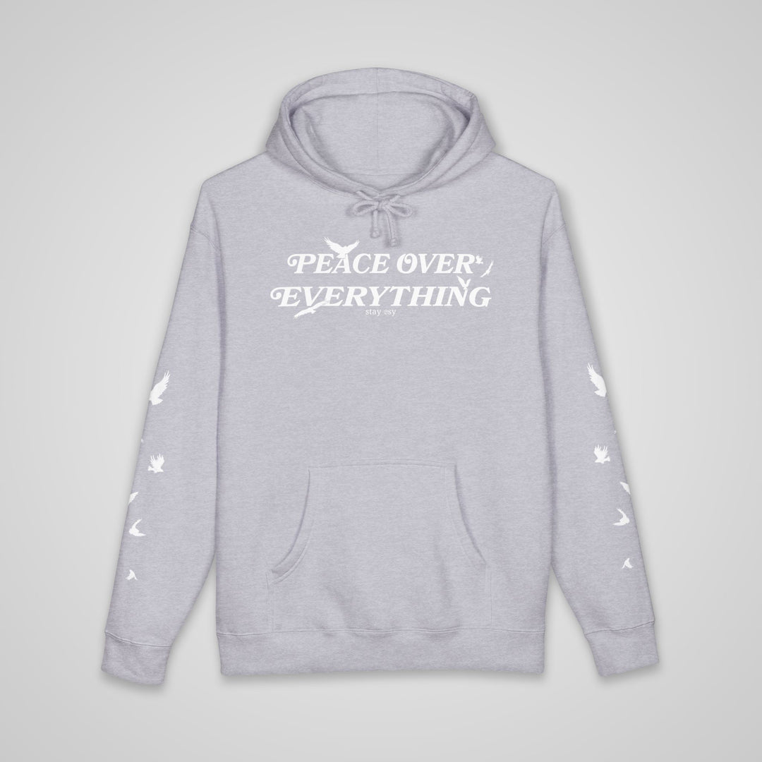Peace Over Everything - Heavyweight Hoodie With Sleeve Design
