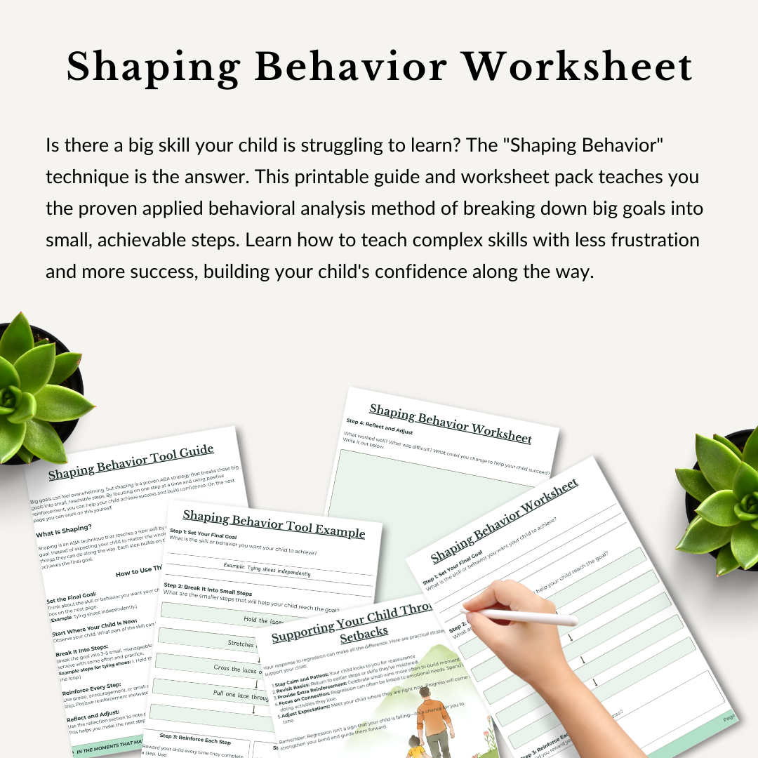 Shaping Behavior Printable Guide & Worksheet For Parents