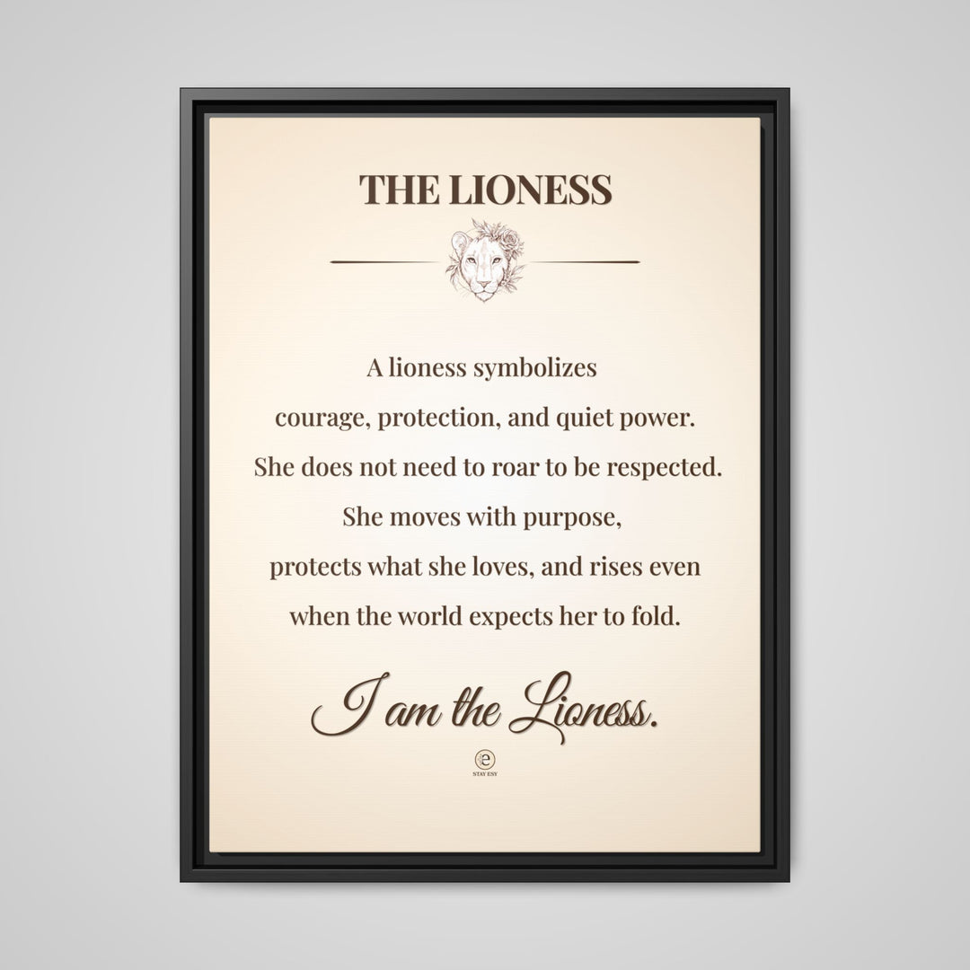 I Am The Lioness Framed Canvas | Affirmation Wall Art