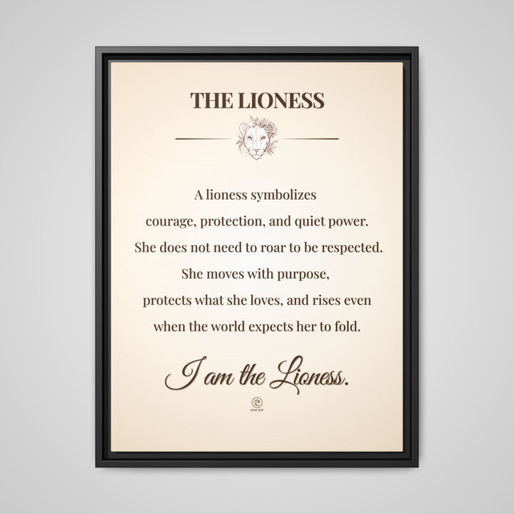 I Am The Lioness Framed Canvas | Affirmation Wall Art