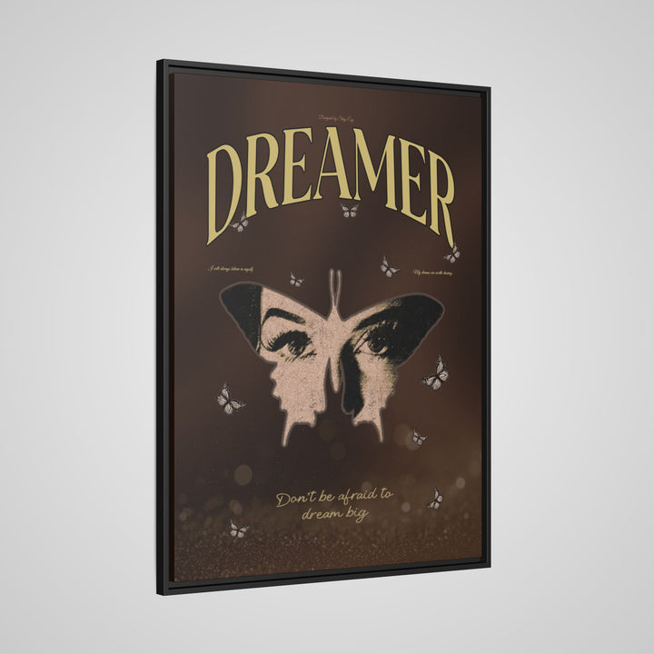 "Dreamer" Butterfly Motivational Framed Canvas Wall Art | Stay Esy