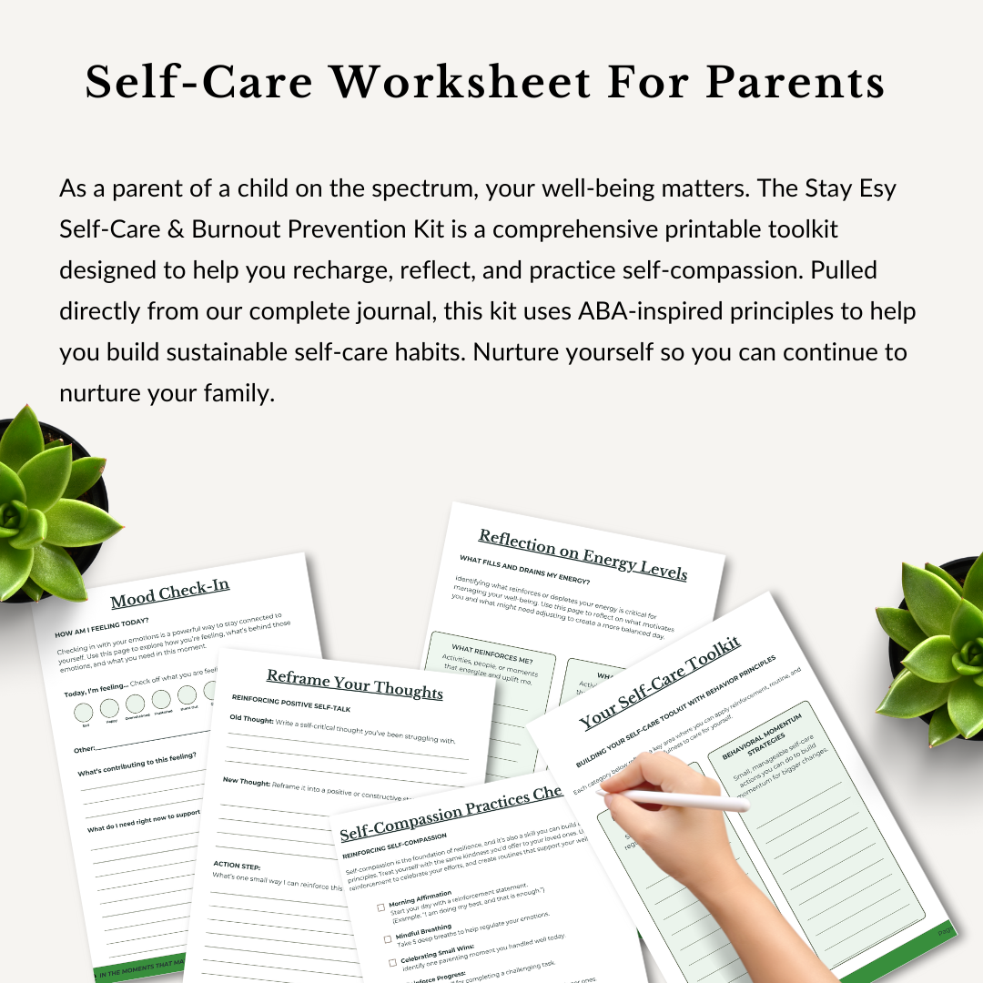 Digital Self-Care Worksheet For Parents