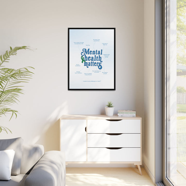 Mental Health Matters Framed Canvas Wall Art | Stay Esy