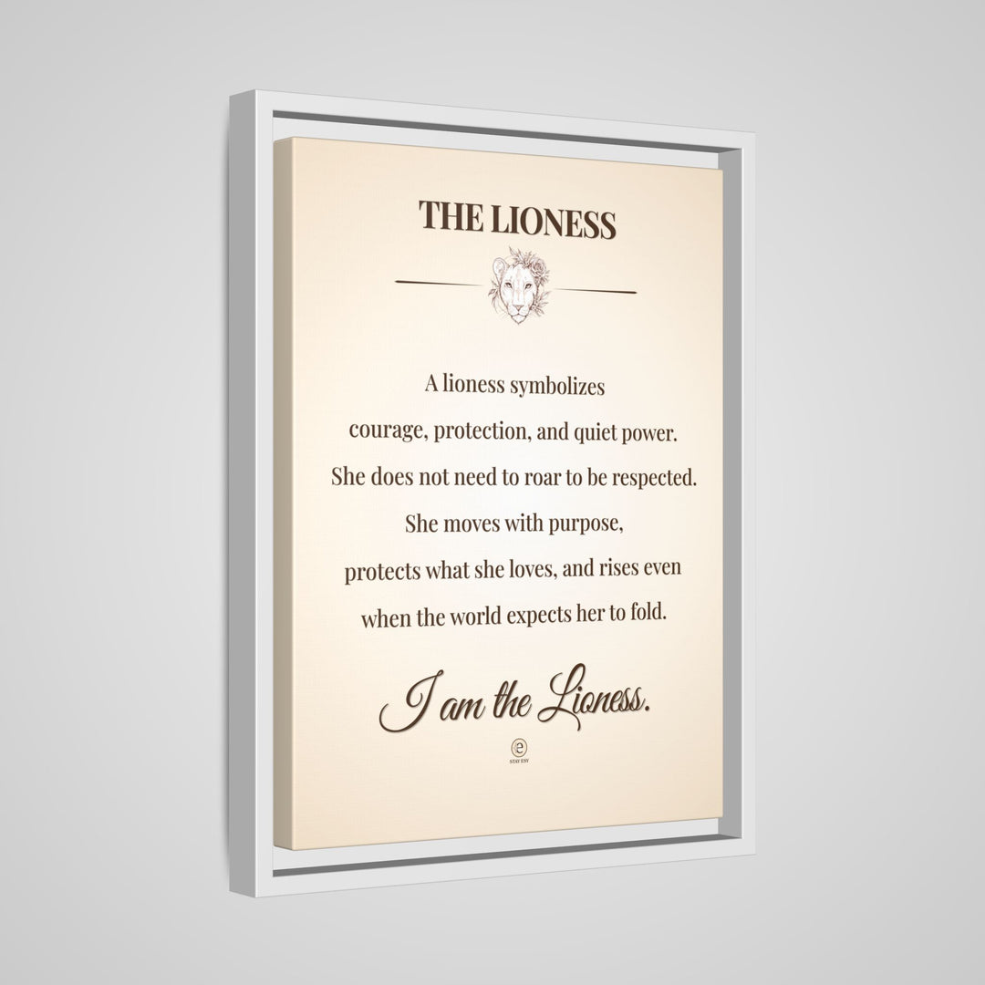 I Am The Lioness Framed Canvas | Affirmation Wall Art