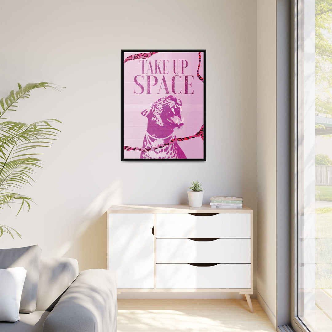 "Take Up Space" Leopard Framed Canvas Wall Art | Stay Esy