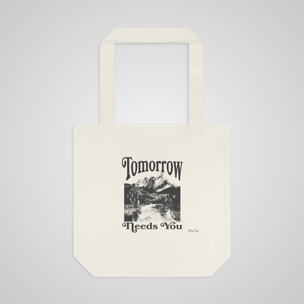 Tote Bag — "Tomorrow Needs You" Vintage Mountain Eco Tote