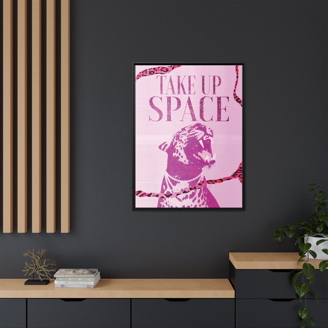 "Take Up Space" Leopard Framed Canvas Wall Art | Stay Esy
