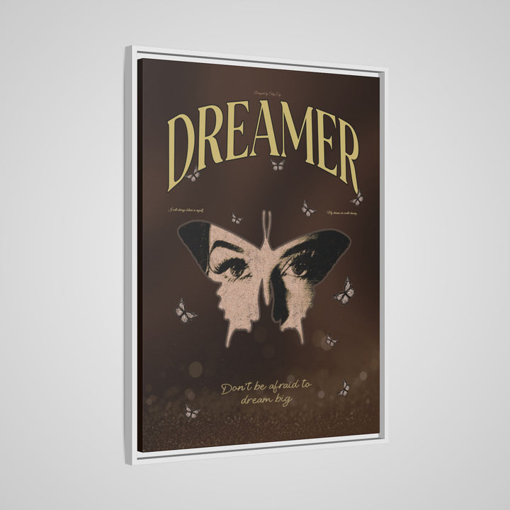 "Dreamer" Butterfly Motivational Framed Canvas Wall Art | Stay Esy