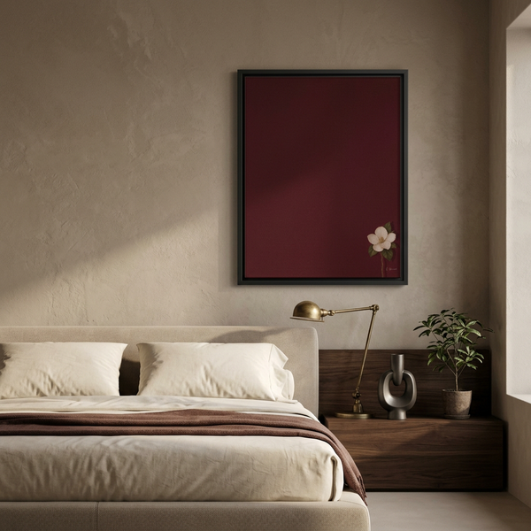 Dignity - White Magnolia Framed Canvas Wall Art