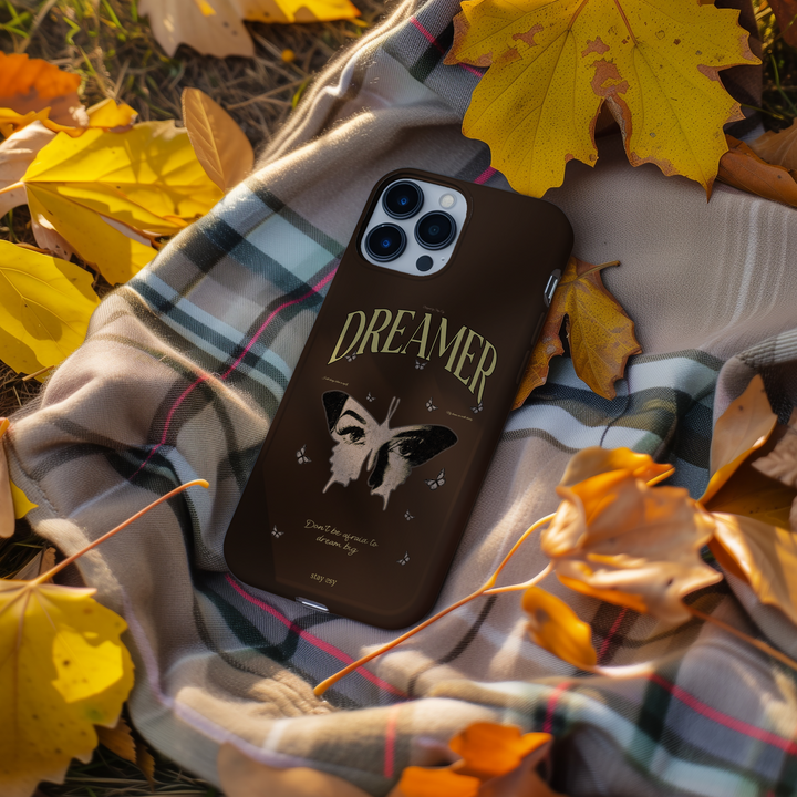 Dreamer Tough iPhone Case | Vintage Butterfly Brown Affirmation Phone Case