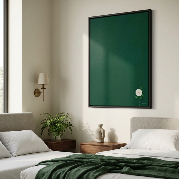 Devotion - White Camellia Framed Canvas Wall Art