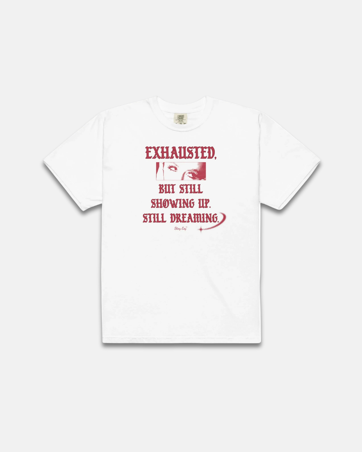 Exhausted - Unisex Heavyweight T-shirt | White