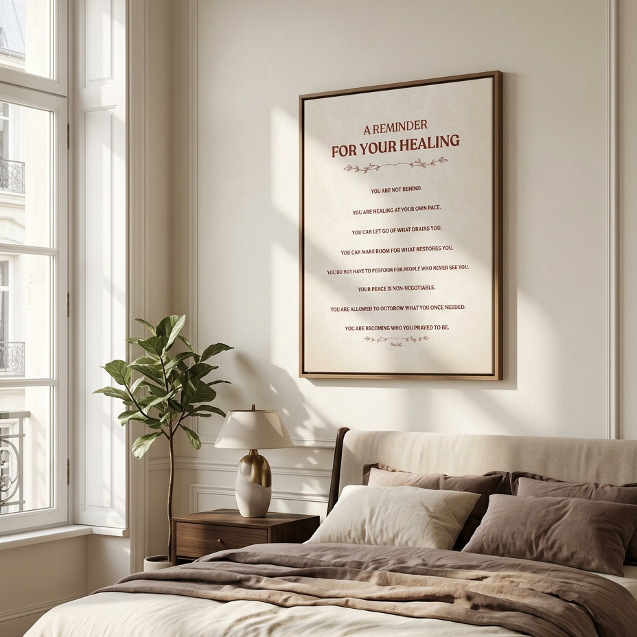 A Reminder For Your Healing - Framed Canvas Wall Art