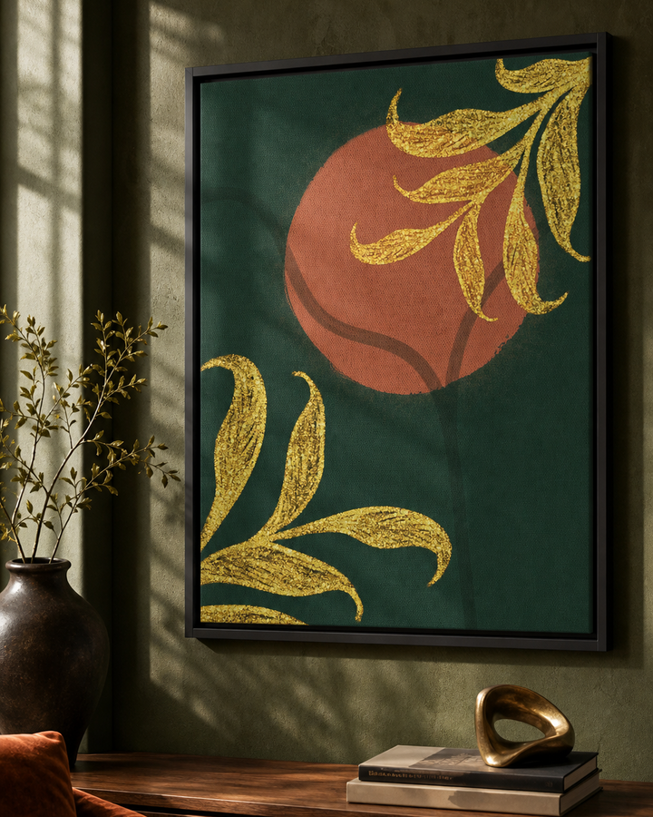 "Night Bloom" - Organic Abstract Framed Canvas