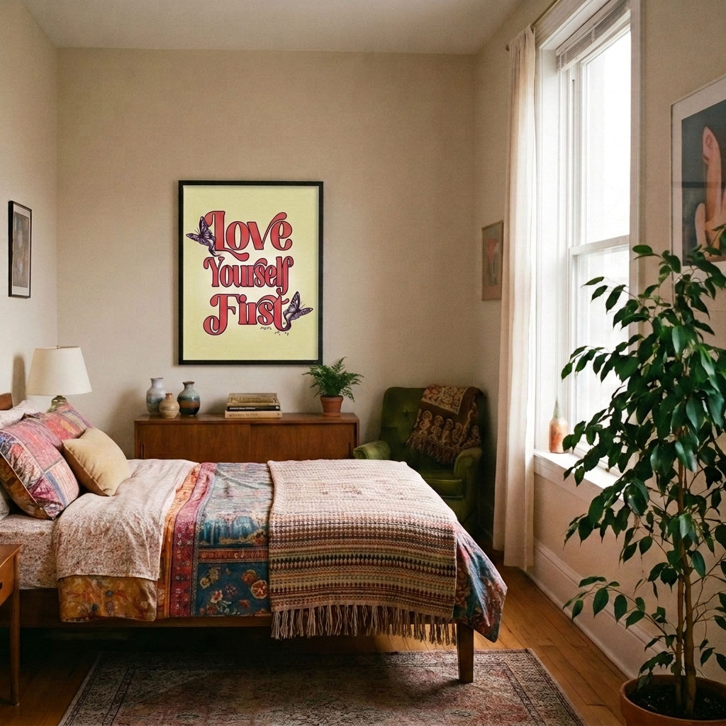 Love Yourself First - Mental Health Wall Art