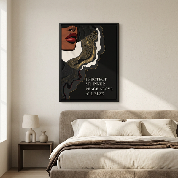 I Protect My Inner Peace - Framed Canvas Wall Art