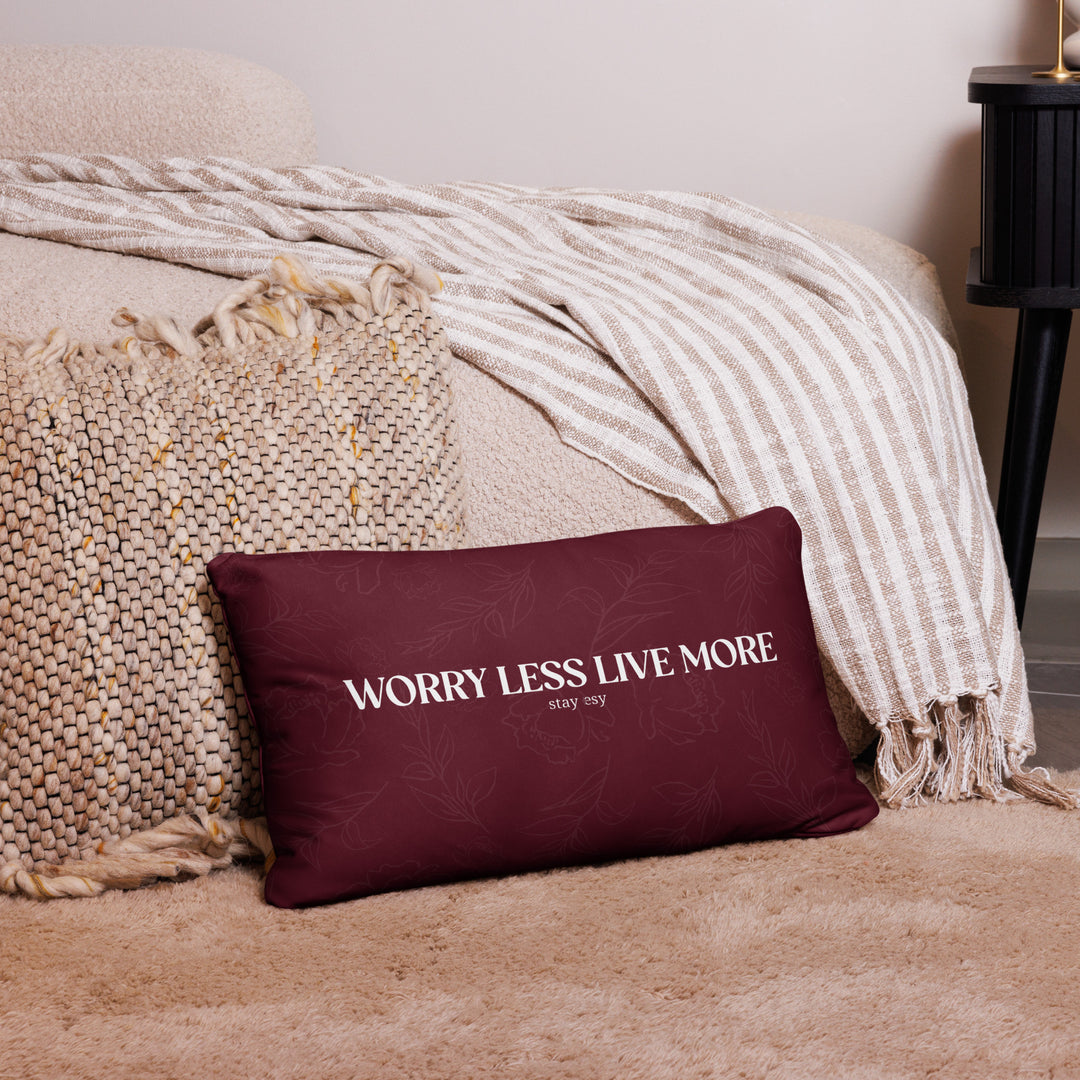 Maroon pillow with &