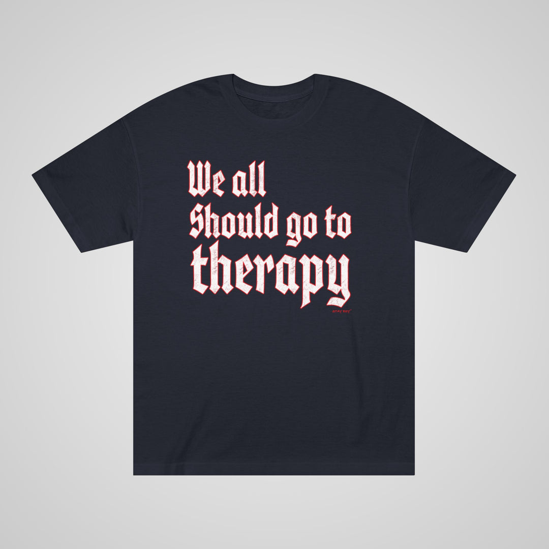 We All Should Go To Therapy black mental health awareness t-shirt – front view