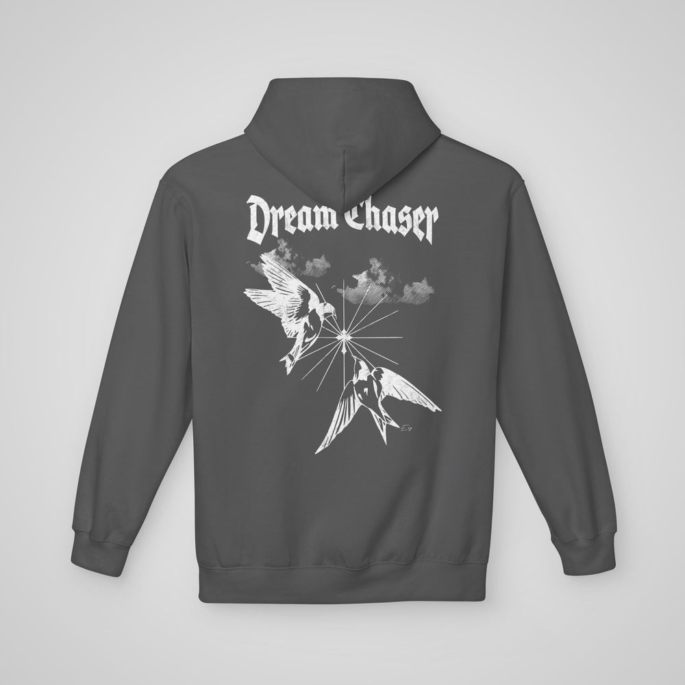 Heavyweight Graphic Hoodie | Dream Chaser Hoodie Charcoal - Back View | Stay Esy